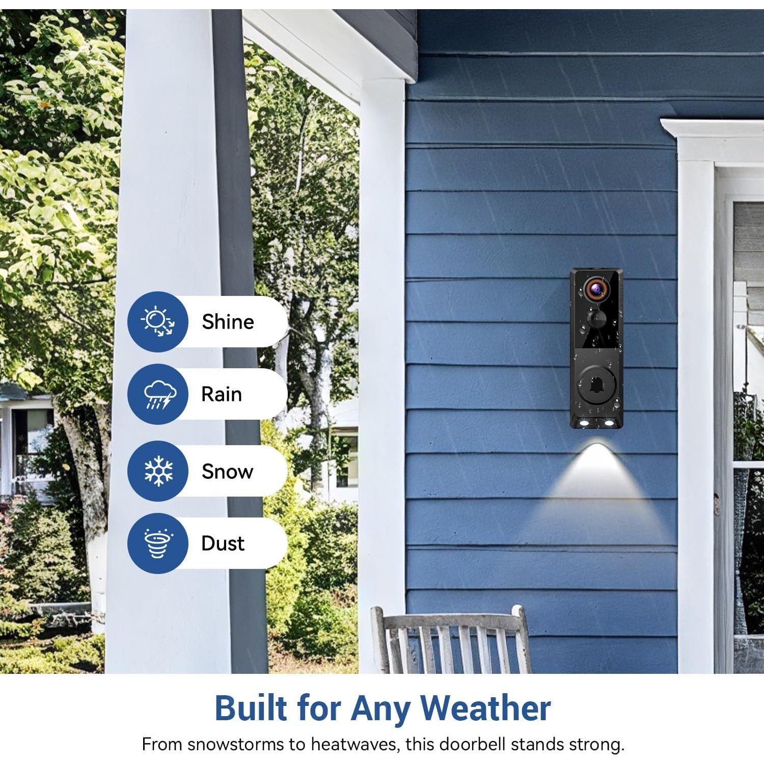 Cámara de Timbre de Video PyreQuad G50 1080p Wi-Fi 2.4GHz