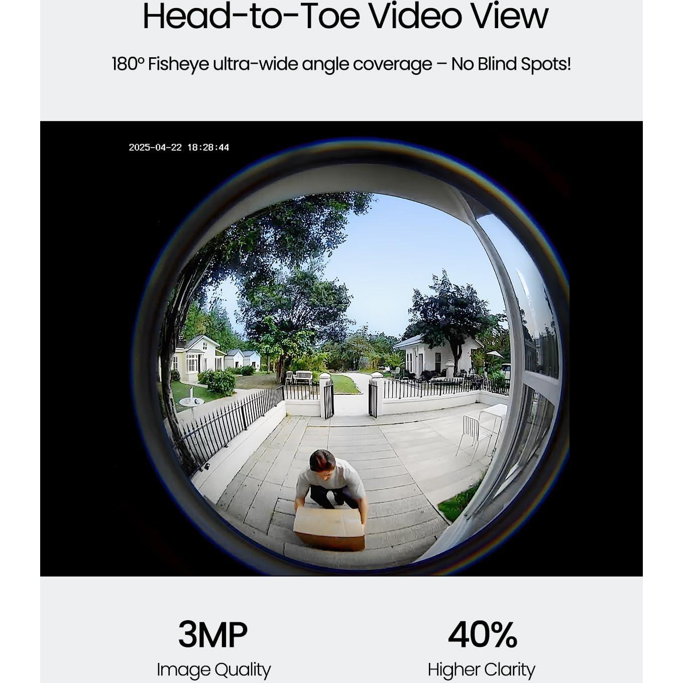 Cámara de Timbre Inalámbrica ieGeek Bell J10 3MP 180°