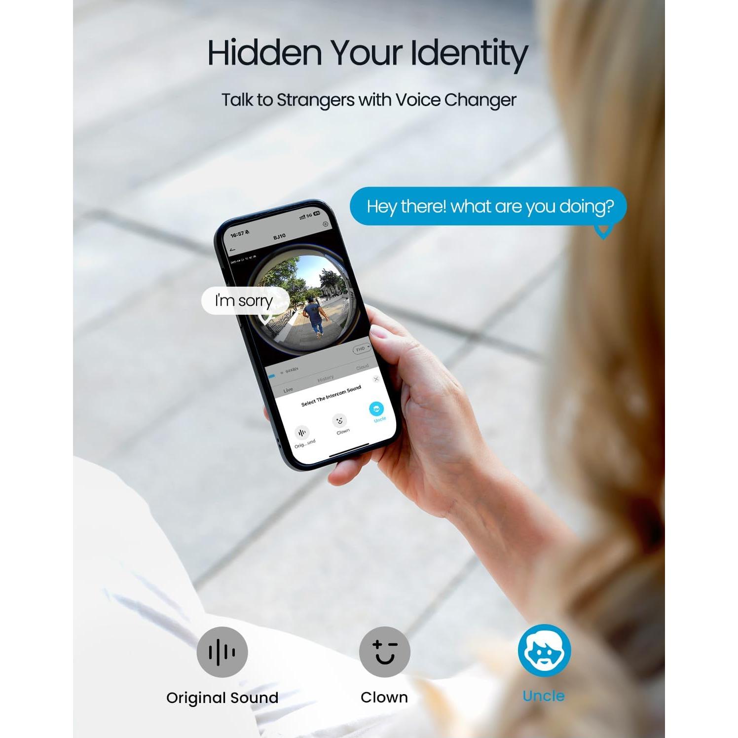 Cámara de Timbre Inalámbrica ieGeek Bell J10 3MP 180°