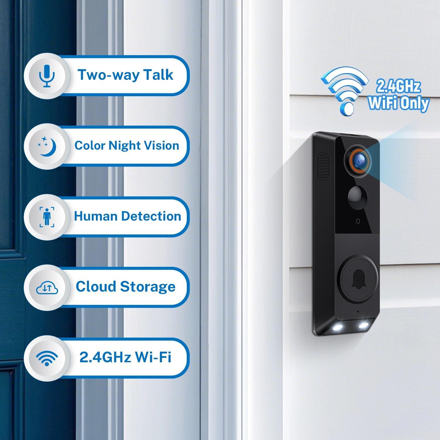 Cámara Timbre Video Inalámbrica Wi-Fi 1080p NUMLAKE G50A