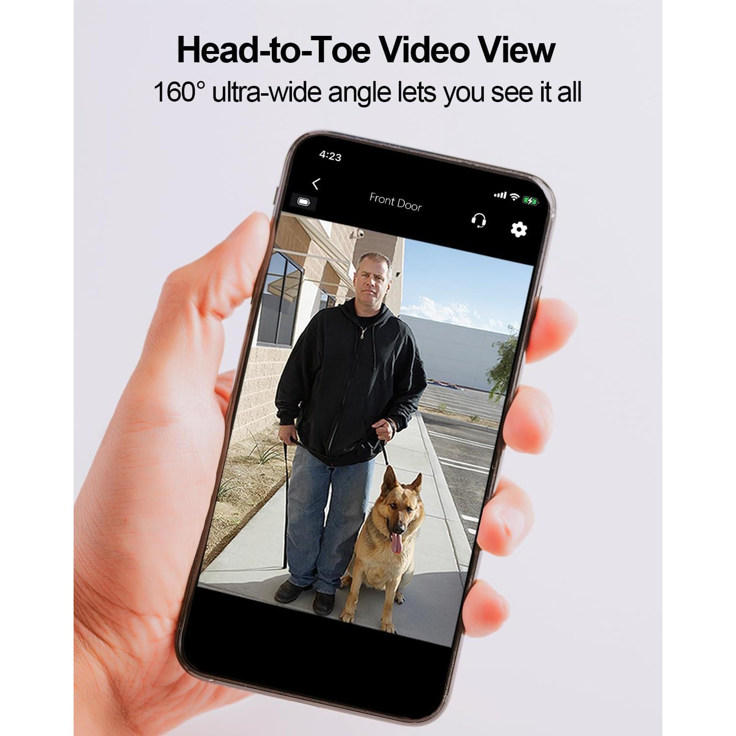 Cámara de Timbre Inalámbrica 2K Eudic J5 con Visión Nocturna