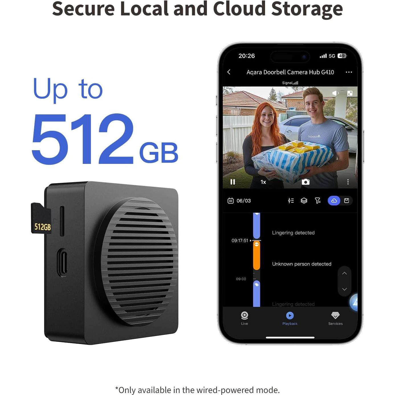 Cámara Timbre Inteligente Aqara G410 2K Wi-Fi Negro