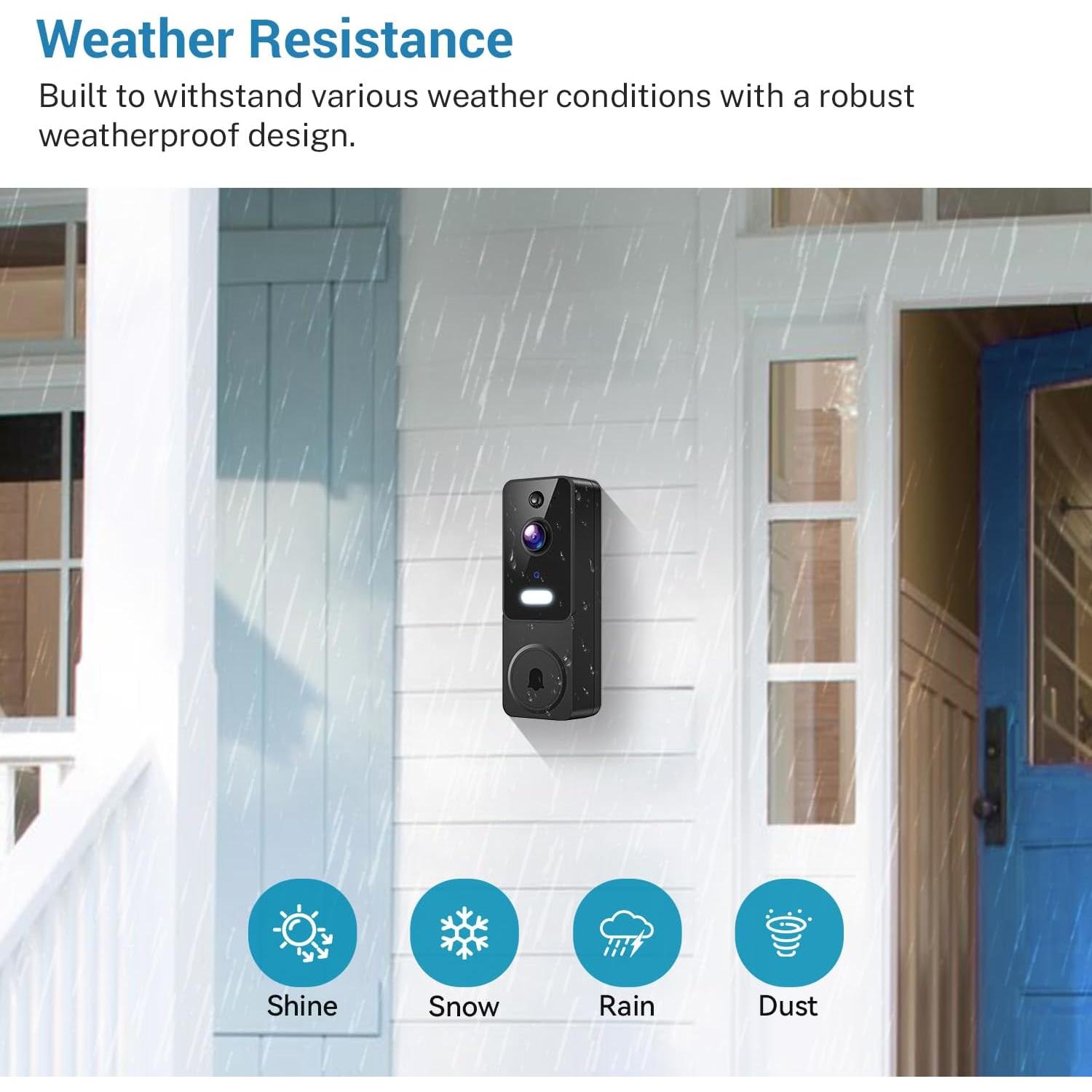 Timbre de Video Inalámbrico MeshSear P80 con Audio Bidireccional