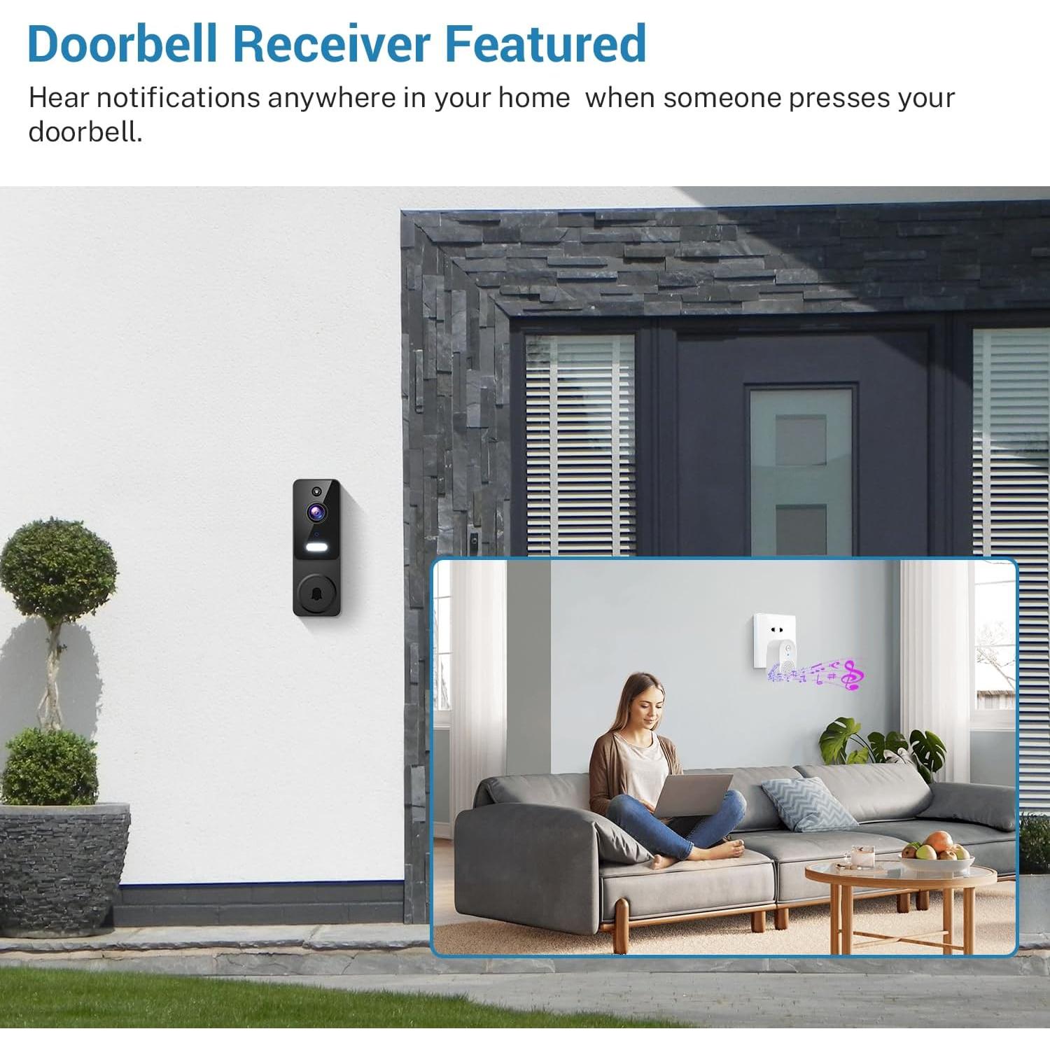 Timbre de Video Inalámbrico MeshSear P80 con Audio Bidireccional