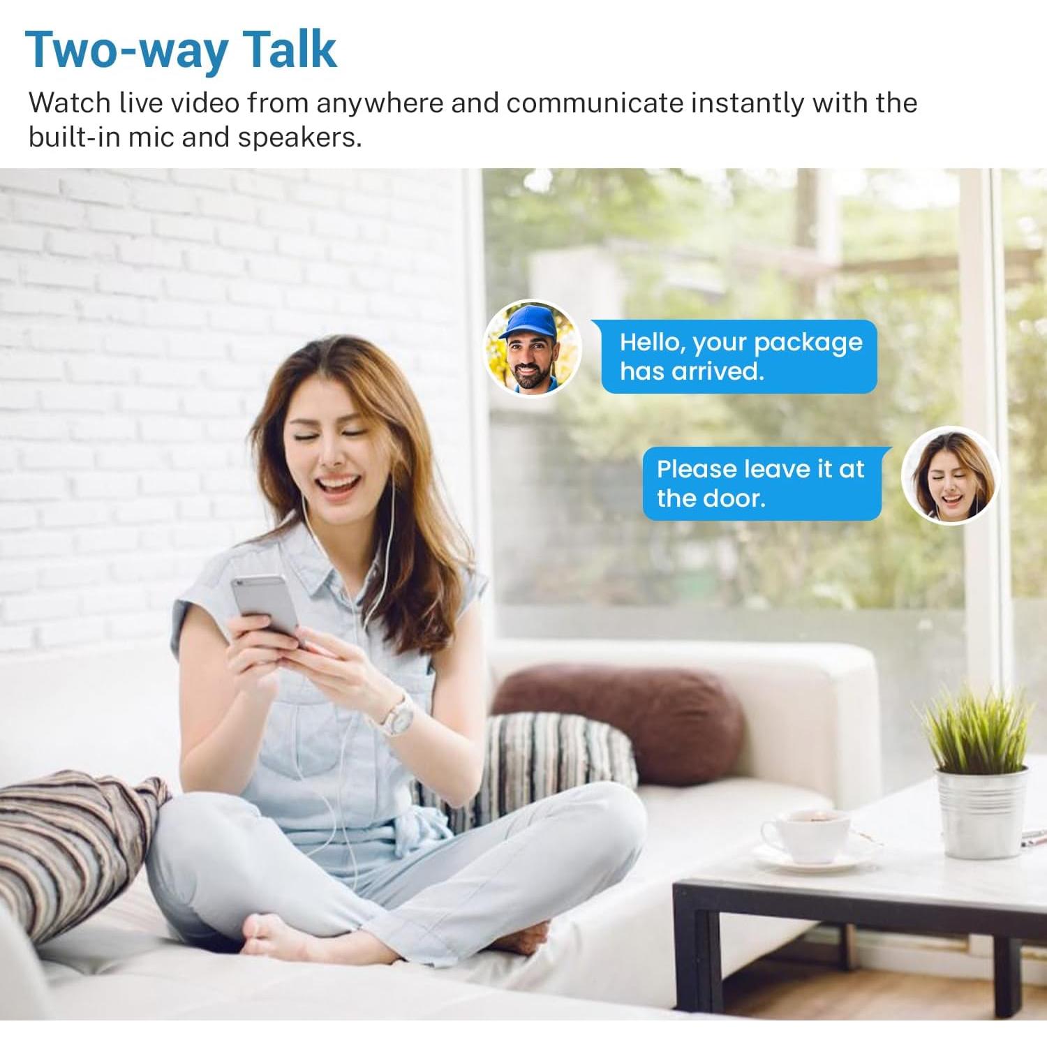 Timbre de Video Inalámbrico MeshSear P80 con Audio Bidireccional