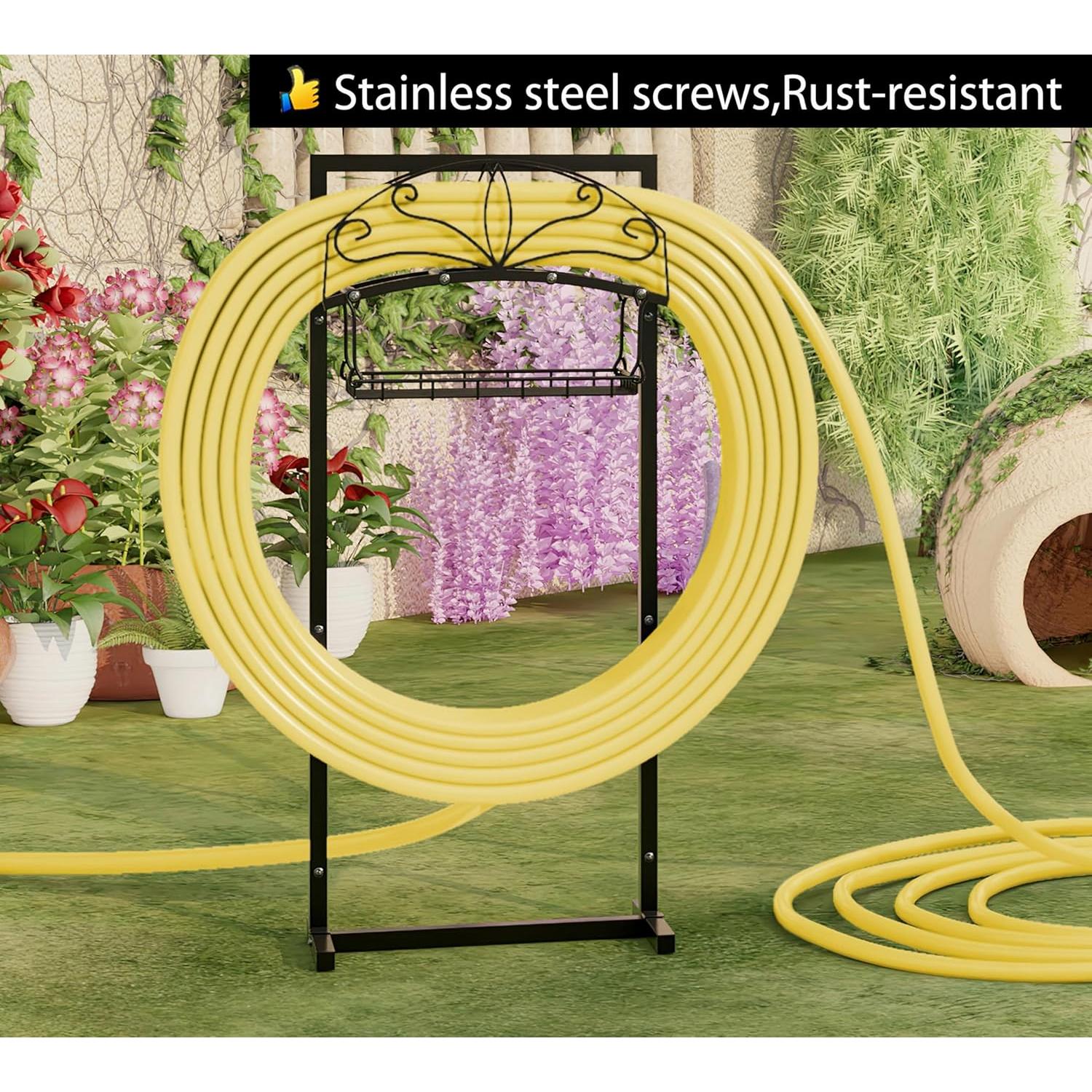 Soporte para Manguera de Jardín Fire Beauty, 54.86m, Negro