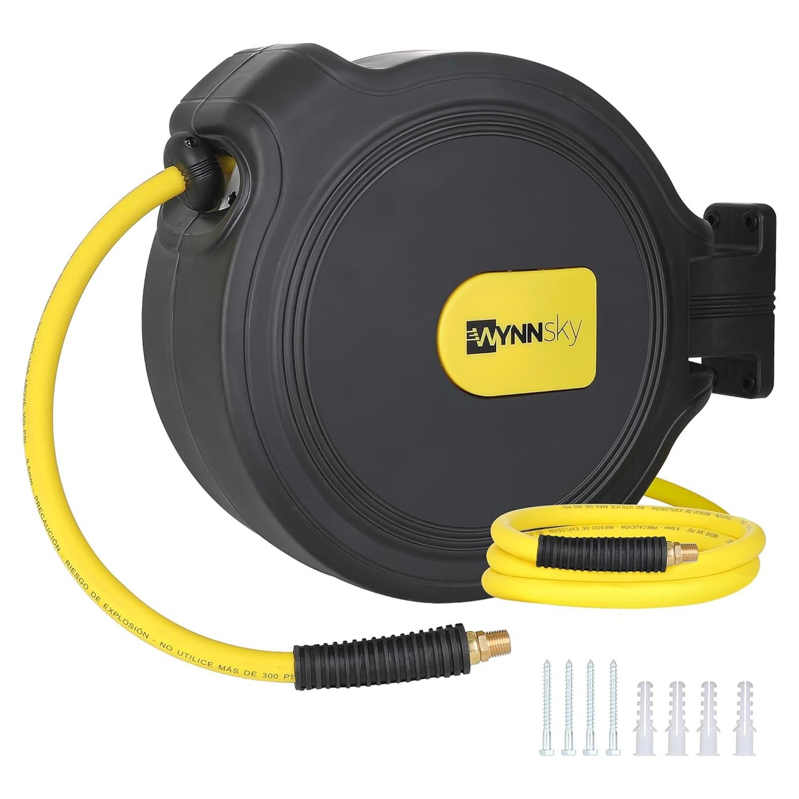 Carrete de Manguera Retráctil WYNNsky 15.24m 3/8" Automático