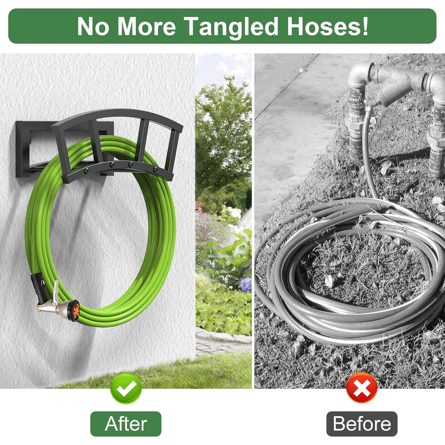 Soporte de Manguera de Jardín OLV Montado en Pared 38.1m