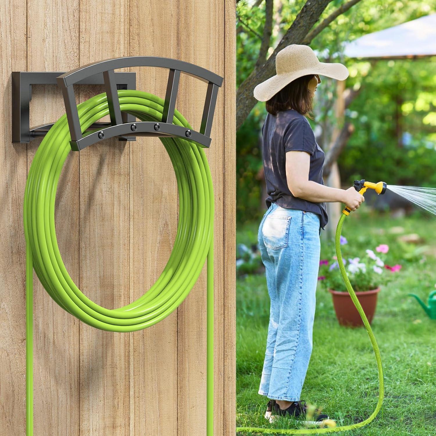 Soporte de Manguera de Jardín OLV Montado en Pared 38.1m