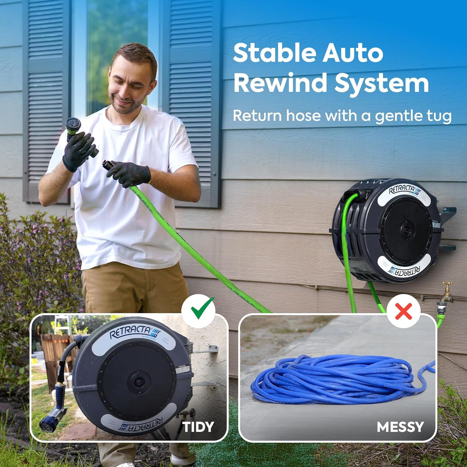 Carrete de Manguera Retráctil Macnaught 18.29 m Gris