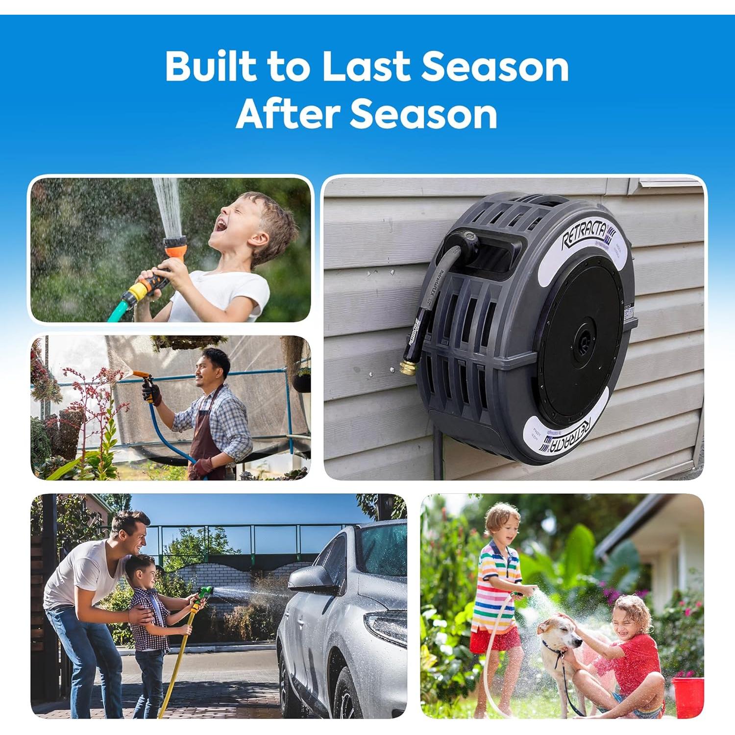 Carrete de Manguera Retráctil Macnaught 18.29 m Gris