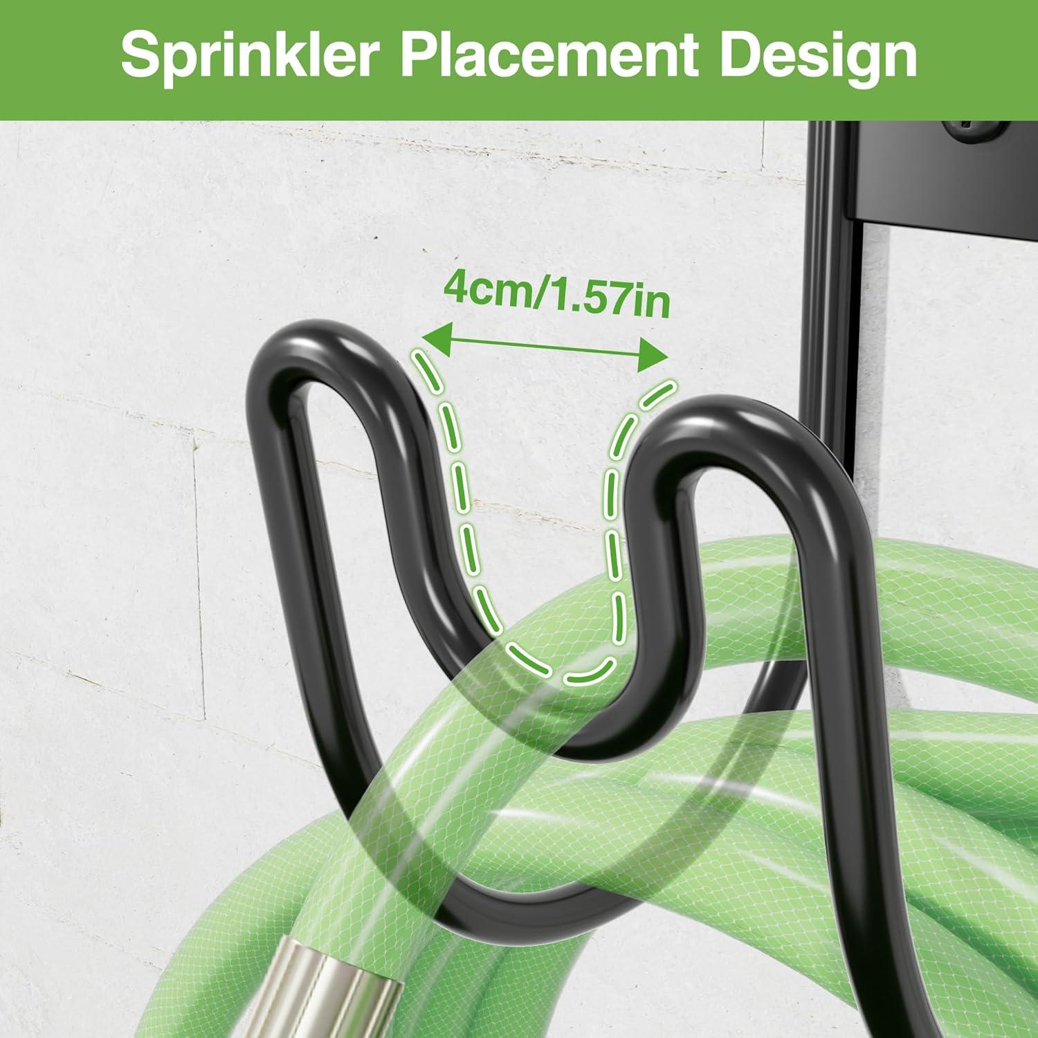 Soporte de Manguera de Jardín Josmimic Montaje en Pared Negro