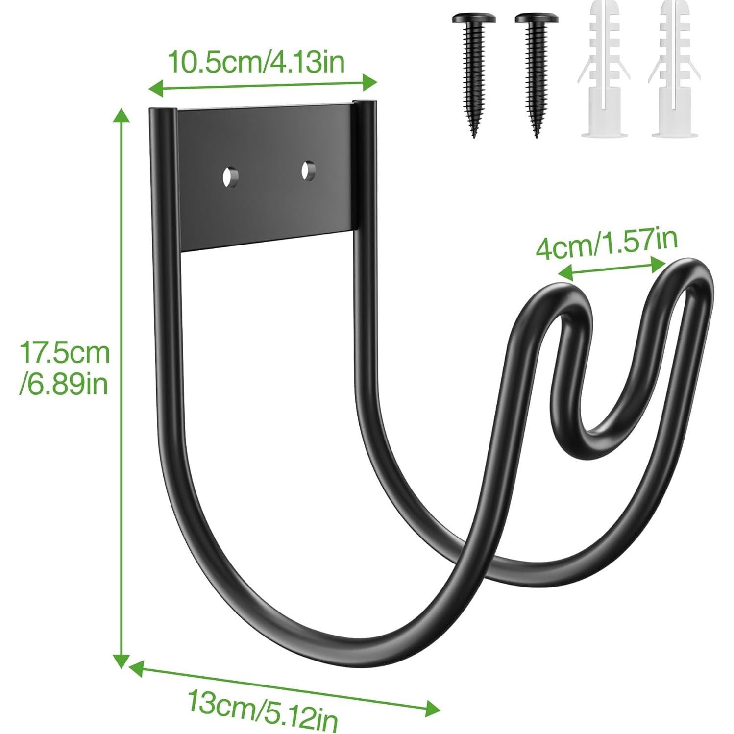 Soporte de Manguera de Jardín Josmimic Montaje en Pared Negro