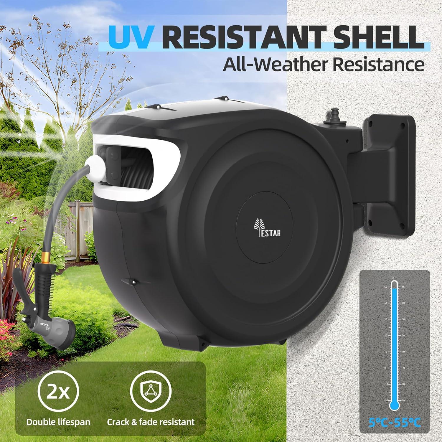 Carrete de Manguera de Jardín Automático Yestar 40m con Boquilla