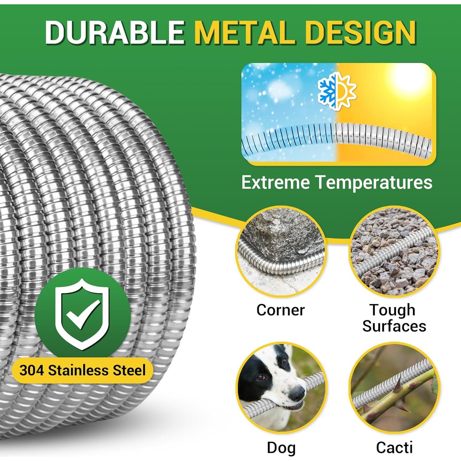 Manguera de Jardín 360 GADGET 7.62m Acero Inoxidable Flexible