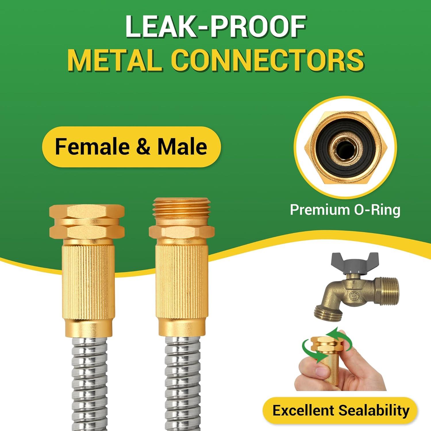 Manguera de Jardín 360 GADGET 7.62m Acero Inoxidable Flexible