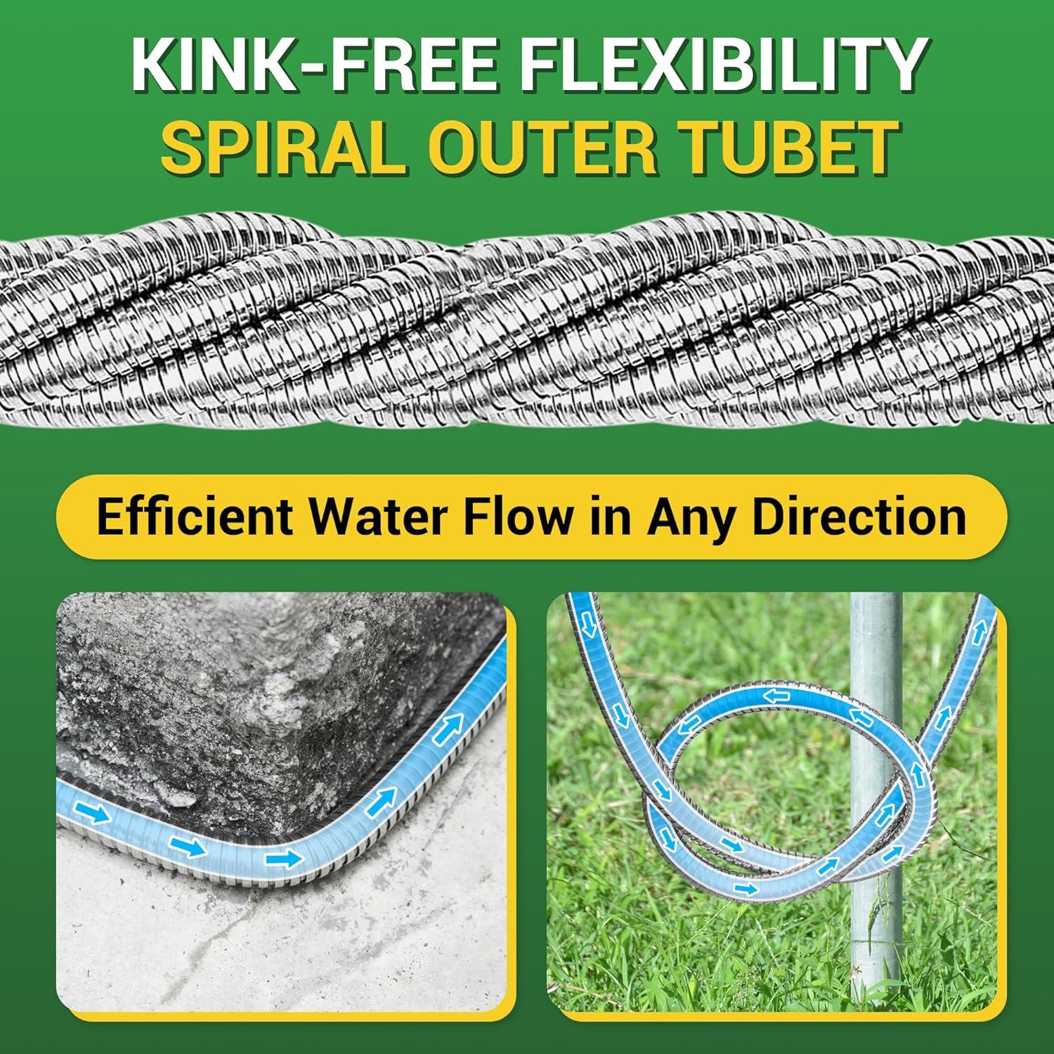 Manguera de Jardín 360 GADGET 7.62m Acero Inoxidable Flexible