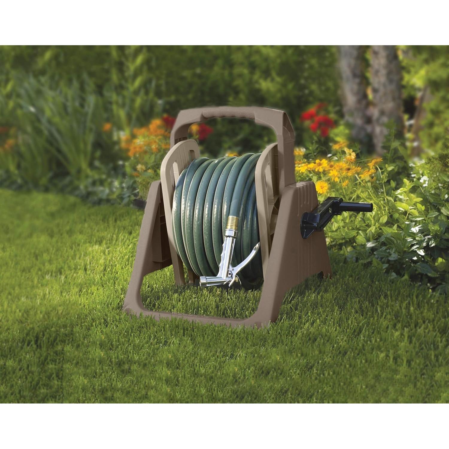 Carrete de Manguera de Jardín Suncast 30.48 m Montable Taupe