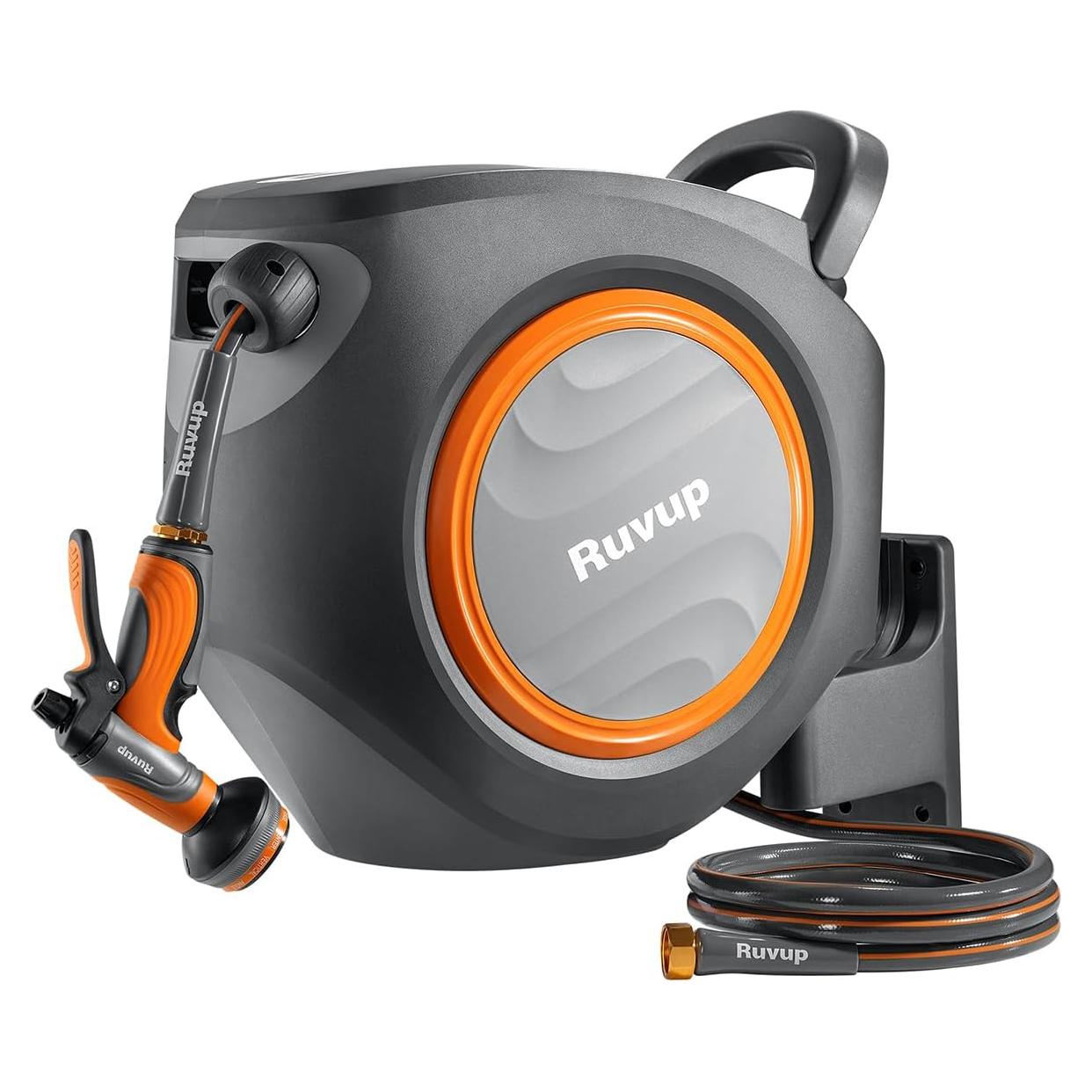 Carrete de Manguera de Jardín Ruvup 5/8" 100ft Automático