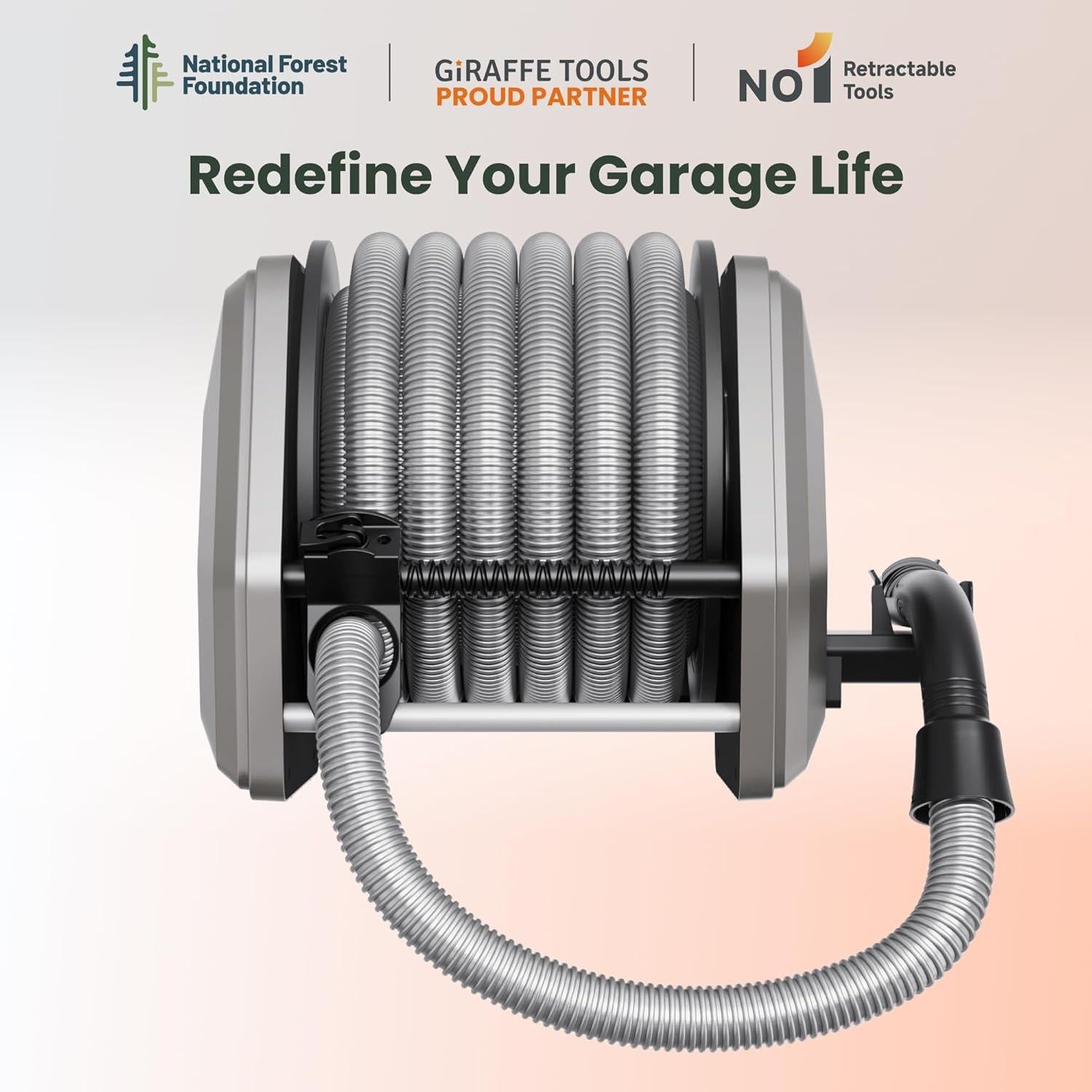 Carrete de Manguera de Vacío Giraffe Tools 30 pies 32 mm