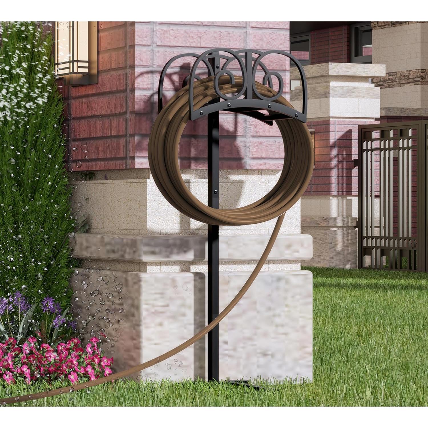 Soporte de Manguera de Jardín Calidola con 4 Picos - 45.72m