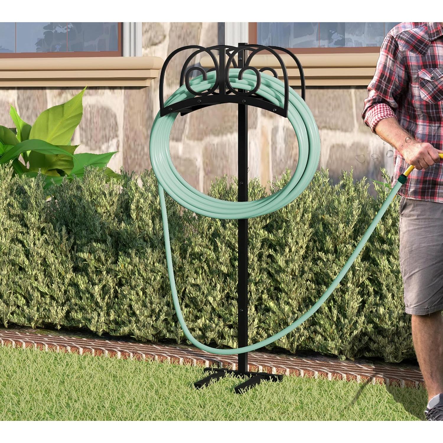 Soporte de Manguera de Jardín Calidola con 4 Picos - 45.72m