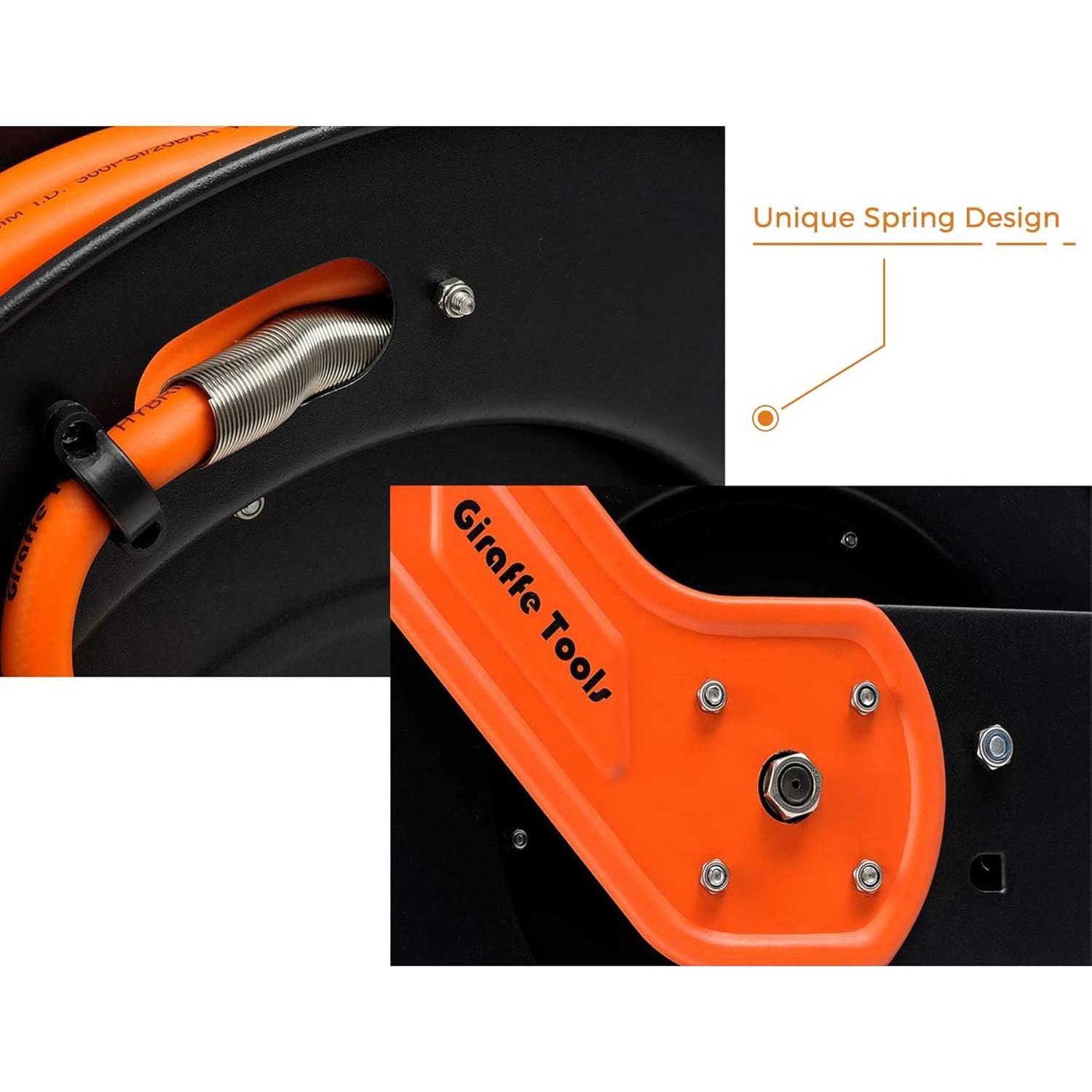 Carrete Retráctil de Manguera de Aire Giraffe TA15 50 pies