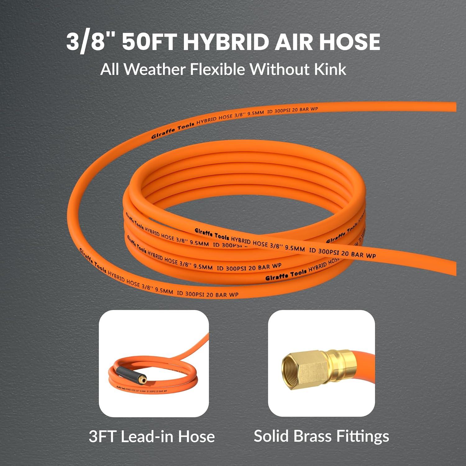 Carrete Retráctil de Manguera de Aire Giraffe TA15 50 pies