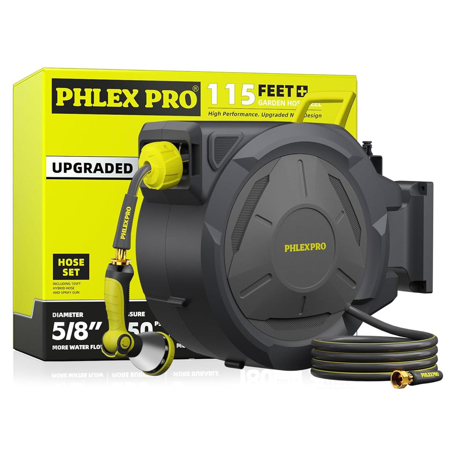 Carrete de Manguera de Jardín PHLEX PRO 35.05 m Automático