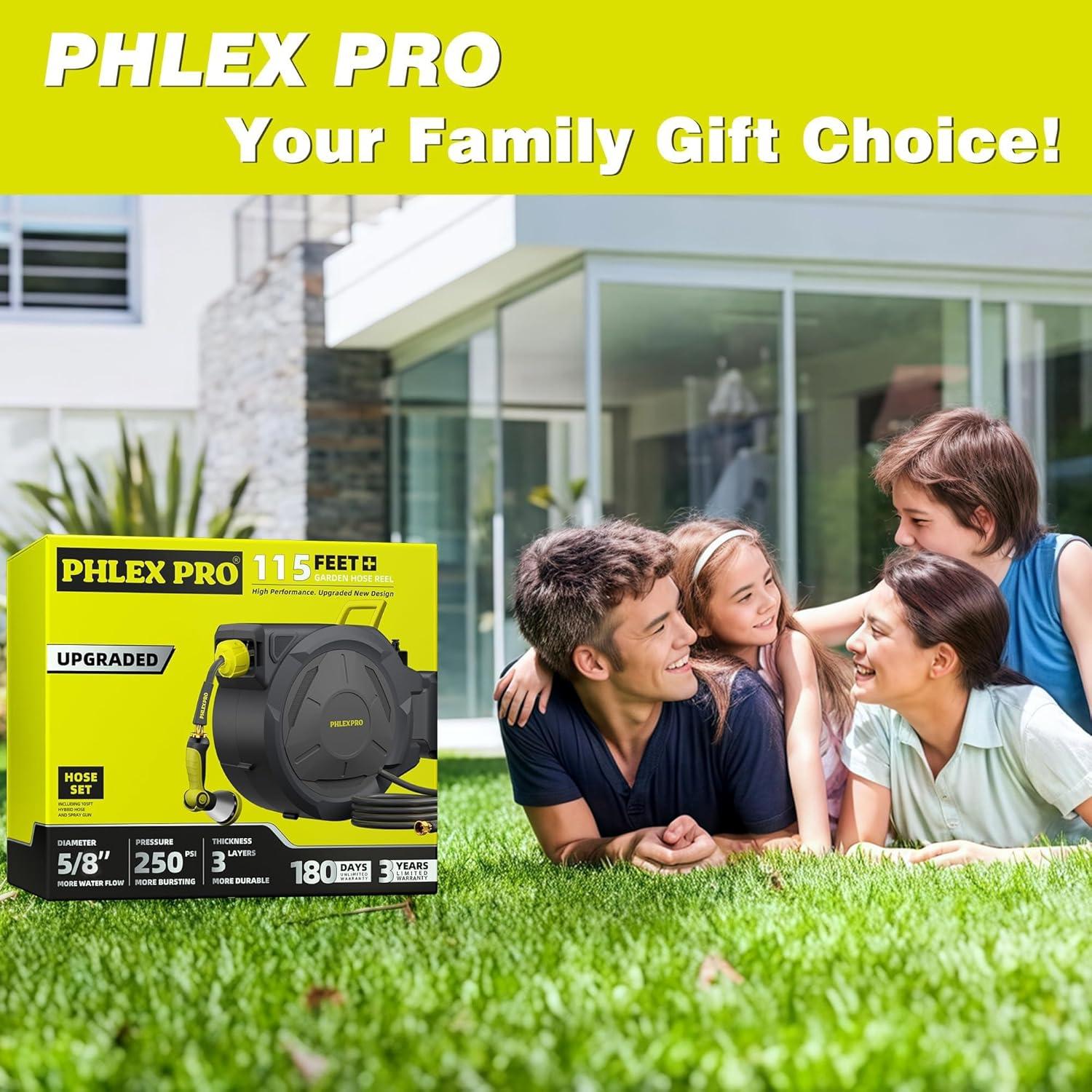 Carrete de Manguera de Jardín PHLEX PRO 35.05 m Automático