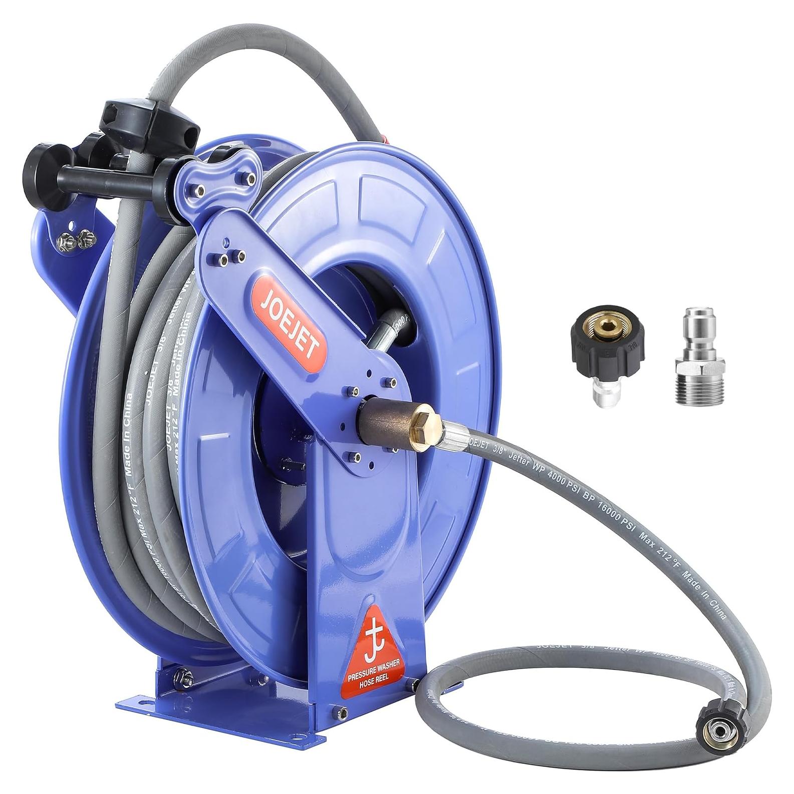 Carrete de Manguera Retráctil JOEJET 15.24m 4000 PSI Azul