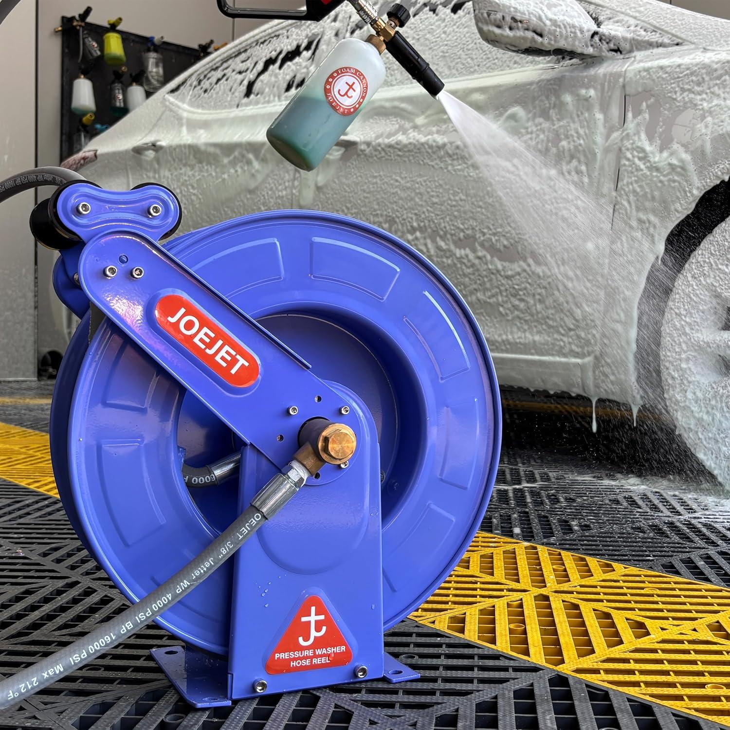 Carrete de Manguera Retráctil JOEJET 15.24m 4000 PSI Azul