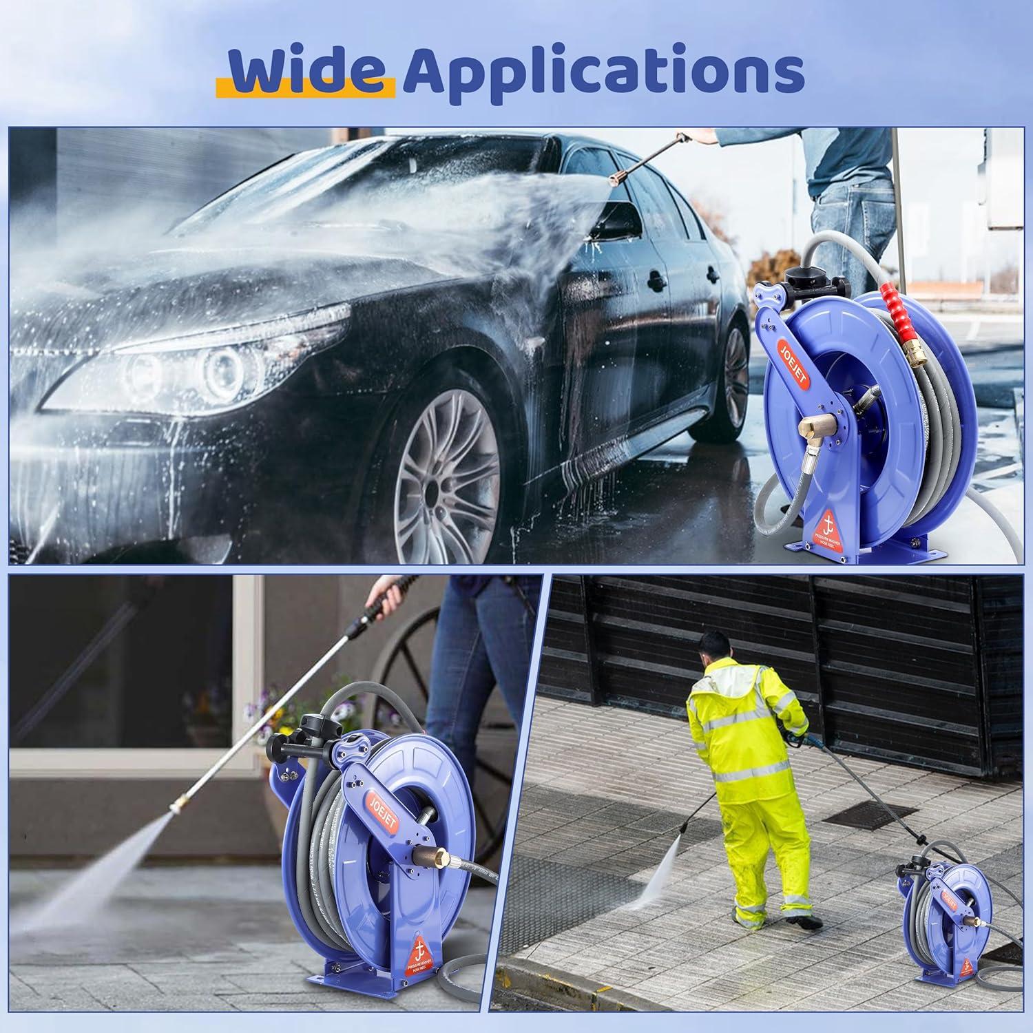 Carrete de Manguera Retráctil JOEJET 15.24m 4000 PSI Azul