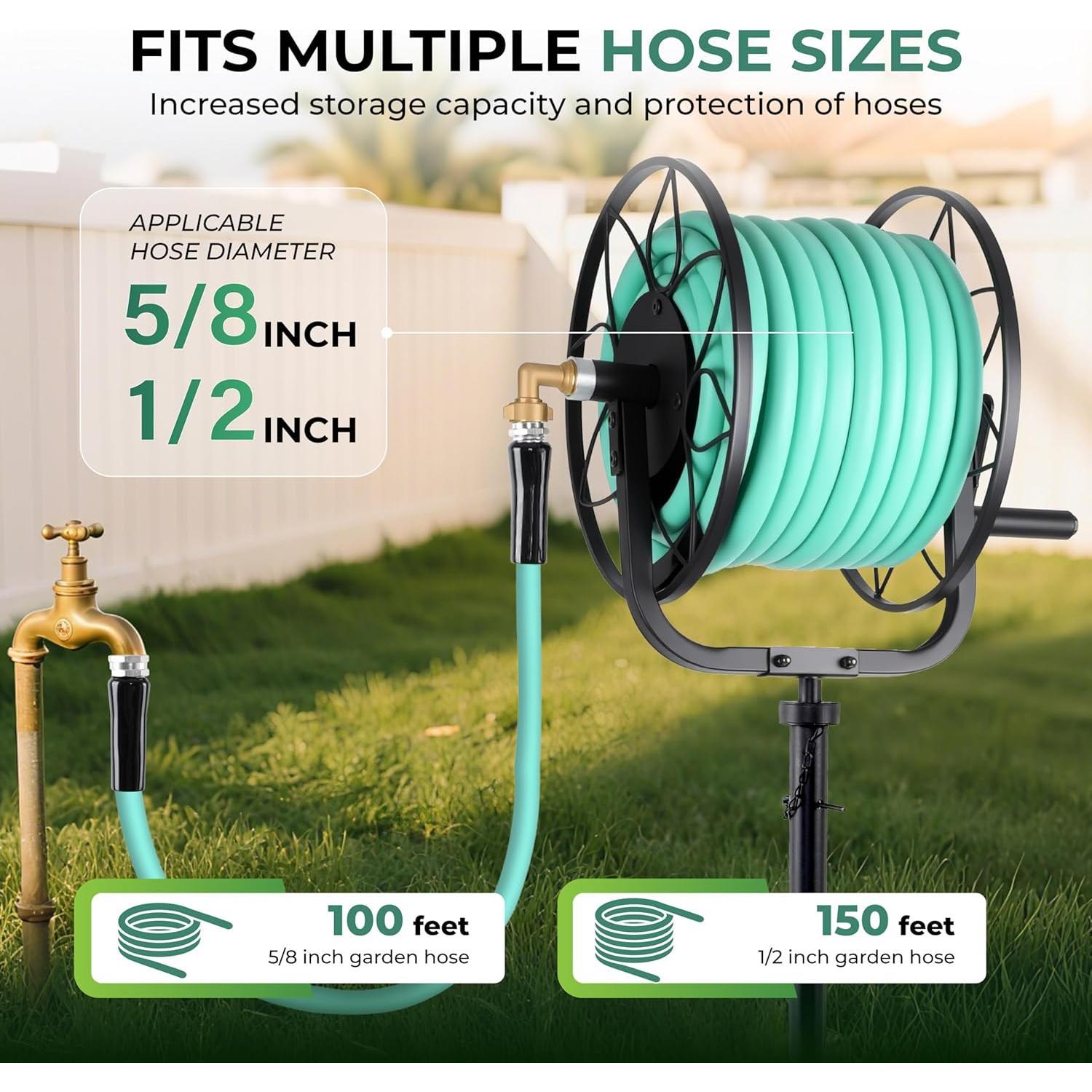 Carrete de Manguera de Jardín Favormony 30.48m Ajustable