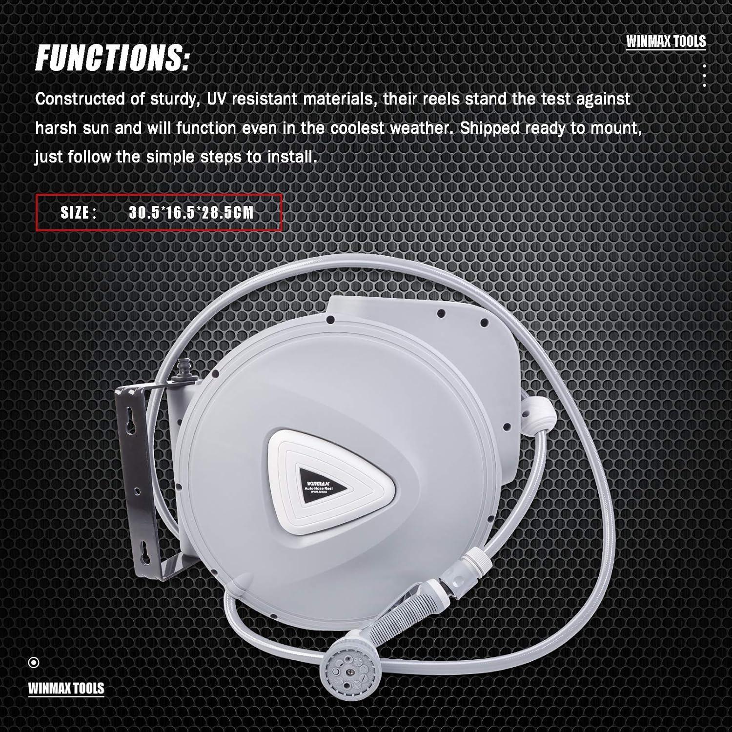Carrete de Manguera Retráctil WINMAX 9.75 Metros con Pistola