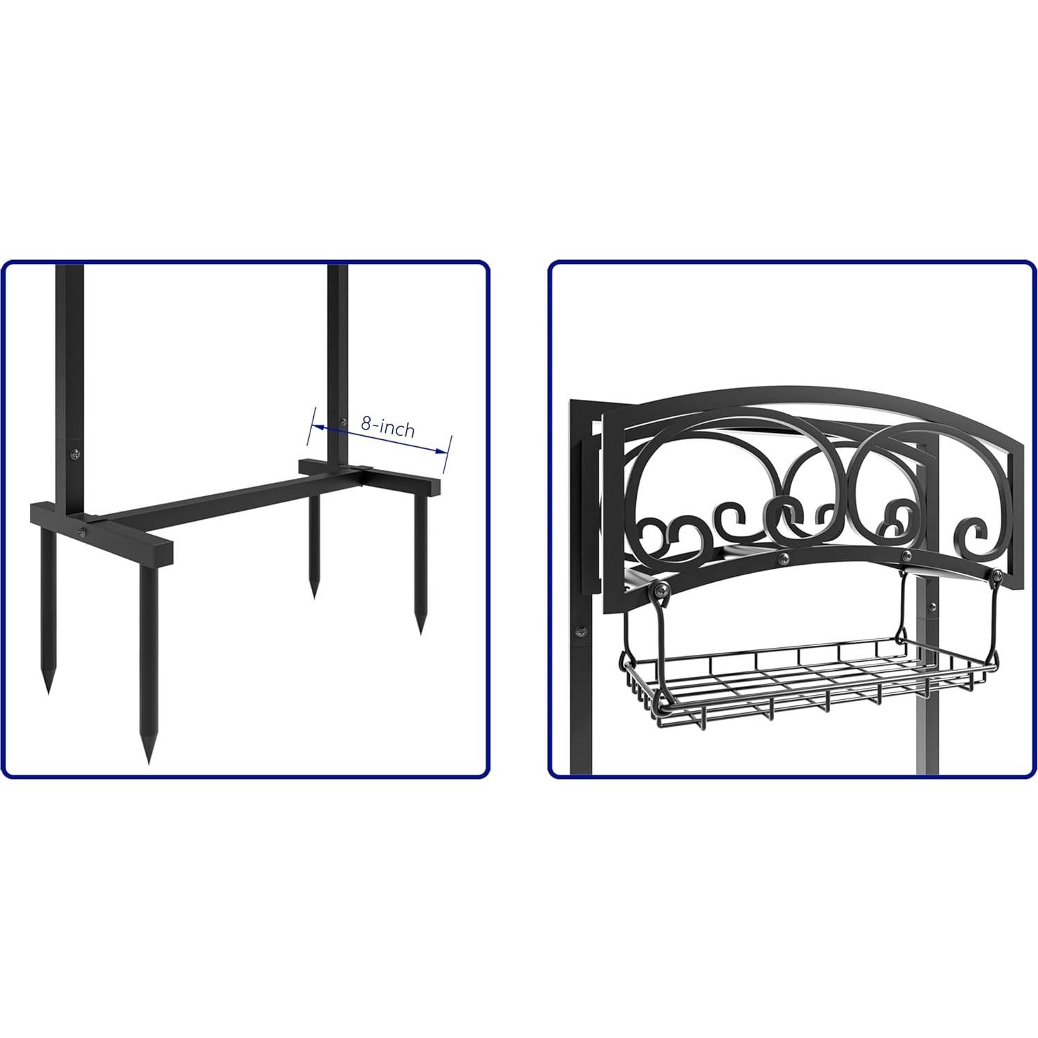 Soporte de Manguera de Jardín Calidola 150 pies Metal Resistente