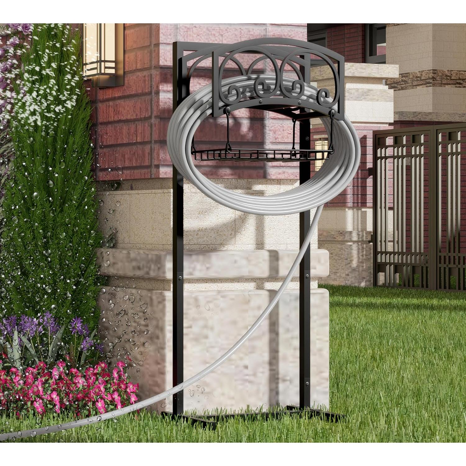 Soporte de Manguera de Jardín Calidola 150 pies Metal Resistente