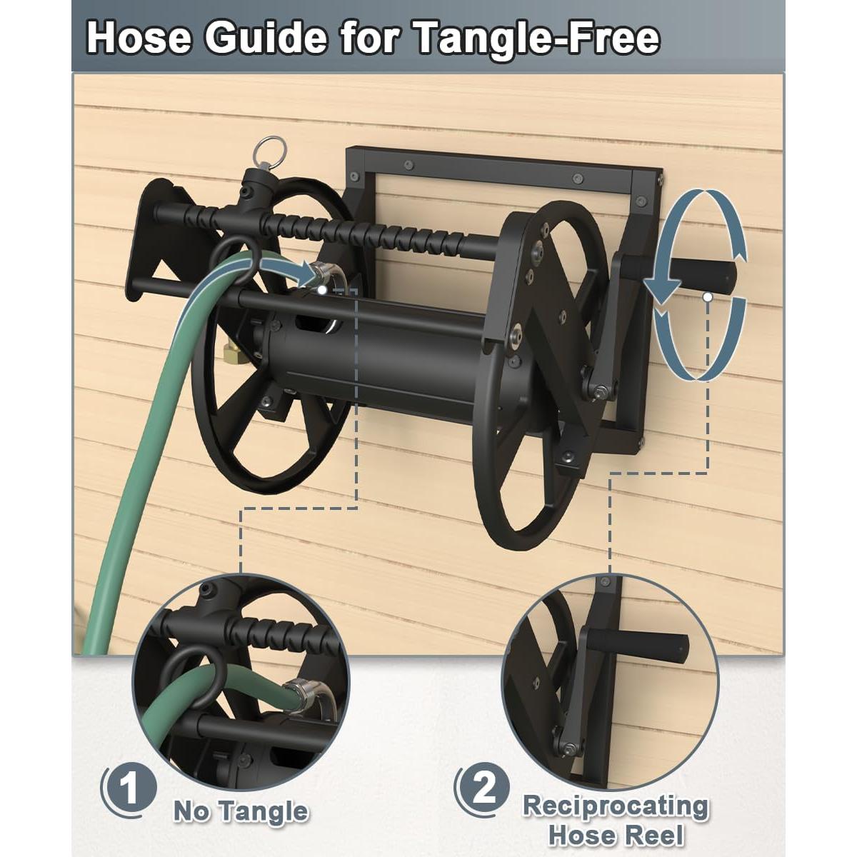 Carrete de Manguera de Jardín Artigarden 125 pies Metal Negro
