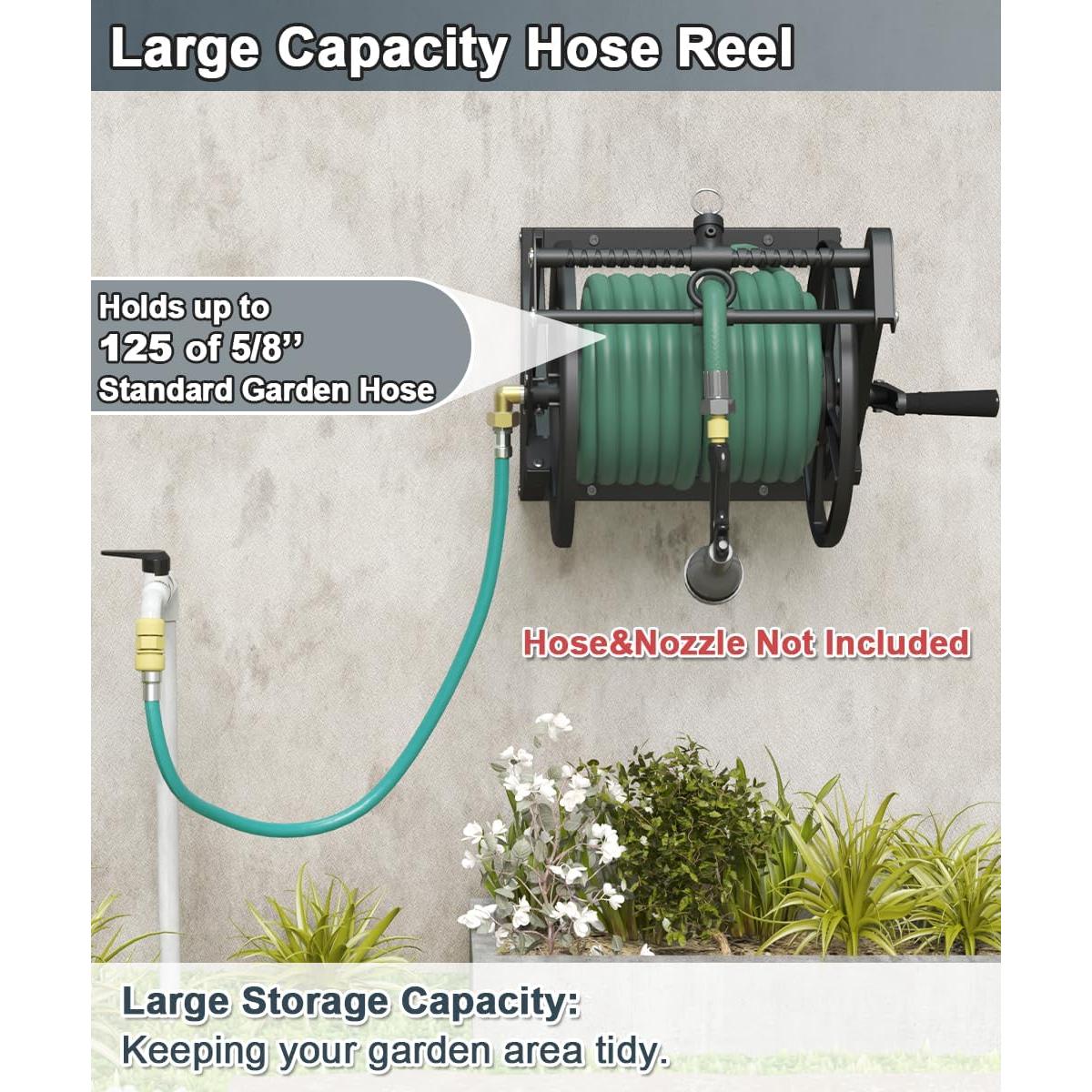 Carrete de Manguera de Jardín Artigarden 125 pies Metal Negro