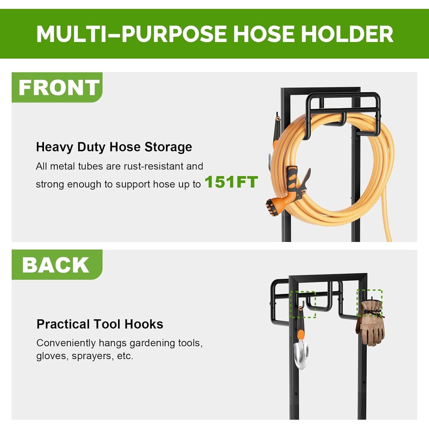 Soporte para Manguera de Jardín GAVISCITY 46m Metal Antióxido