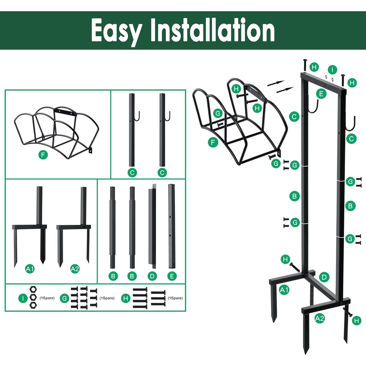 Soporte de Manguera de Jardín EONFAY Metal Resistente 150 pies