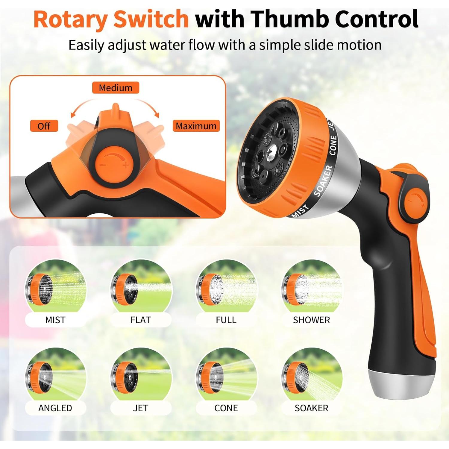 Carrete de Manguera Retráctil GOXAWEE 30.48 m Naranja