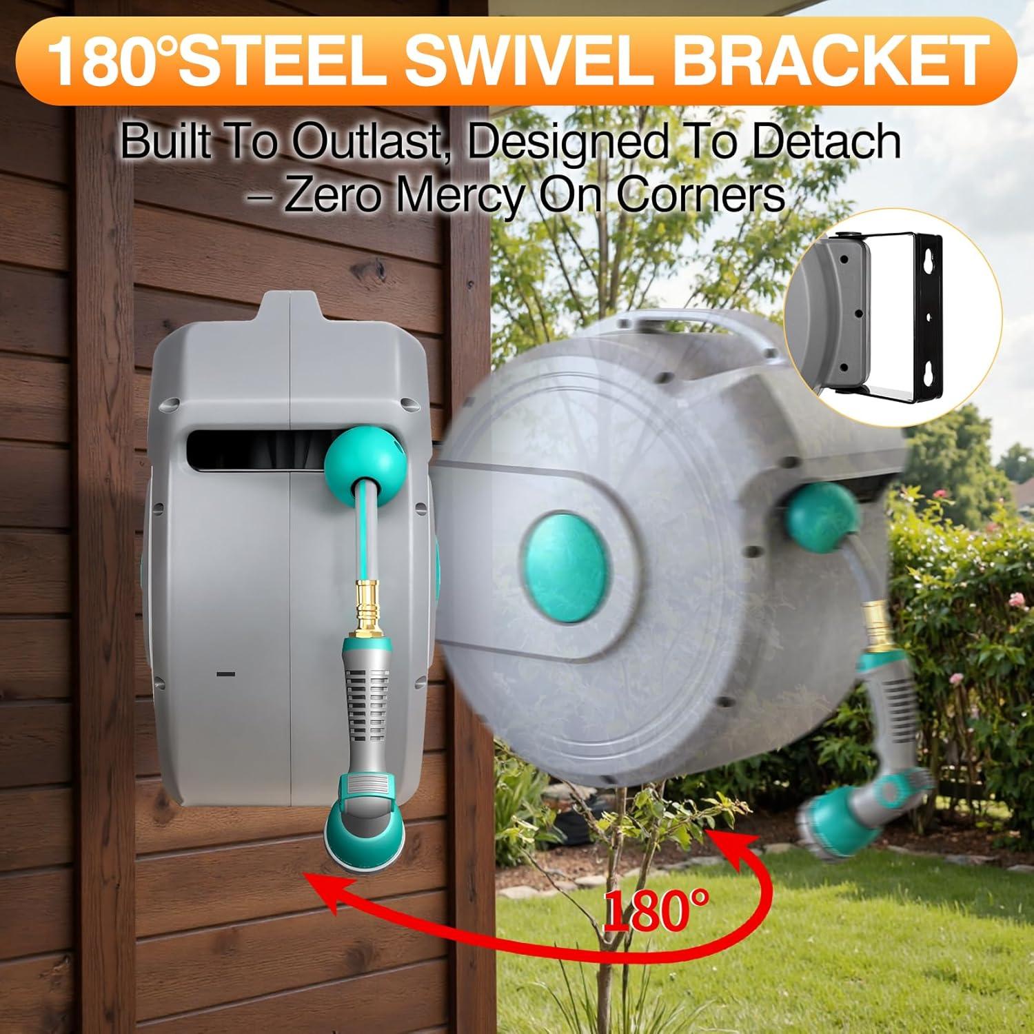 Carrete de Manguera Retráctil AXTRIM 30.48 m x 1.27 cm con Boquilla