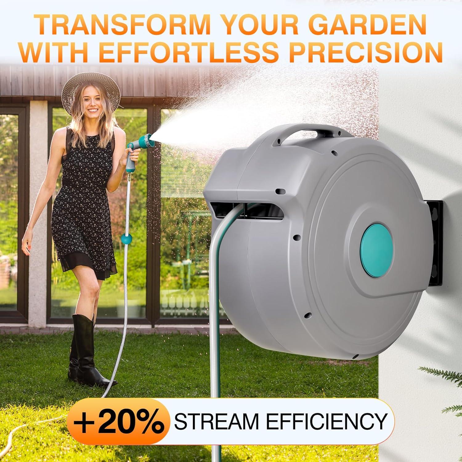 Carrete de Manguera Retráctil AXTRIM 30.48 m x 1.27 cm con Boquilla