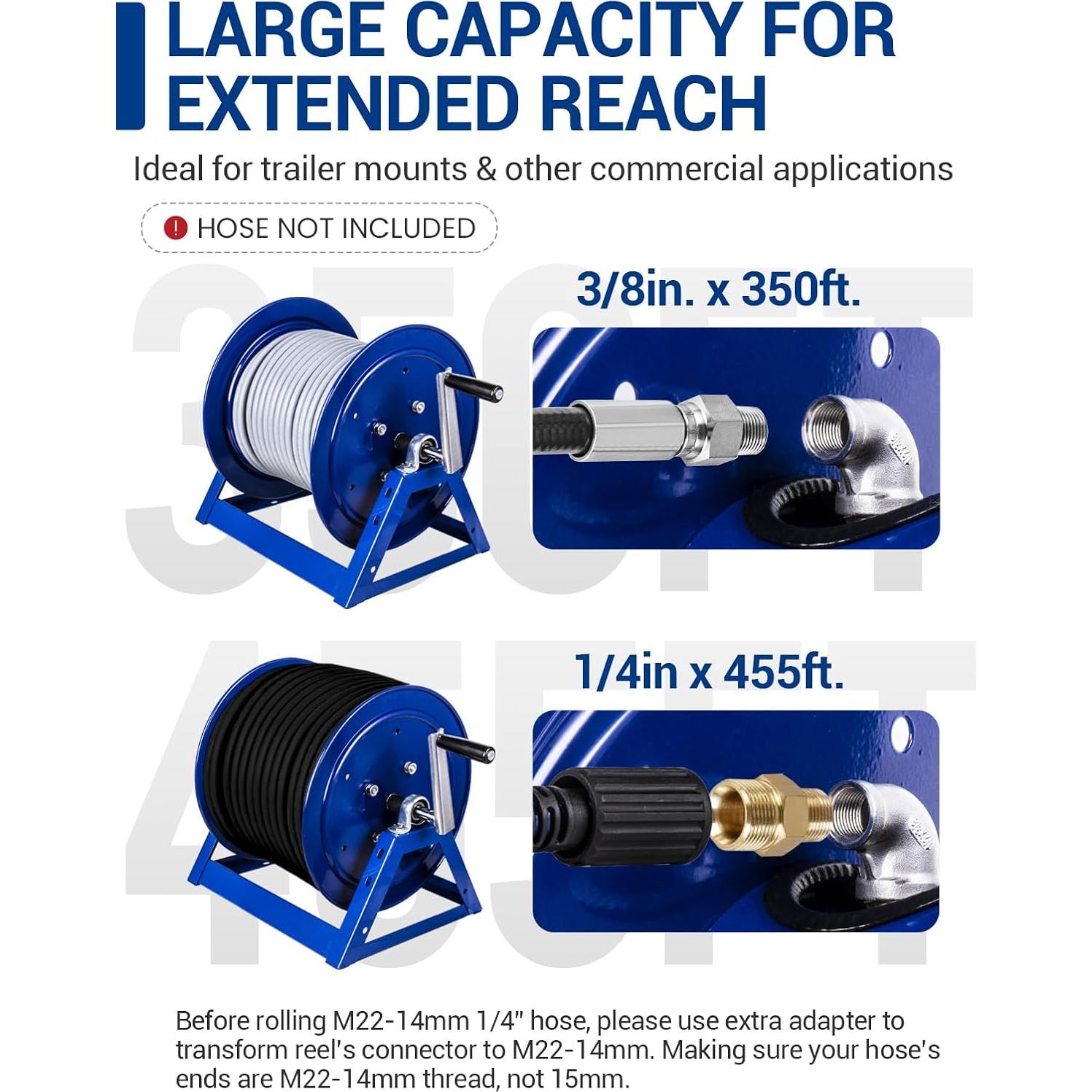 Carrete de Manguera Manual MEKOH 350ft Acero 5000PSI