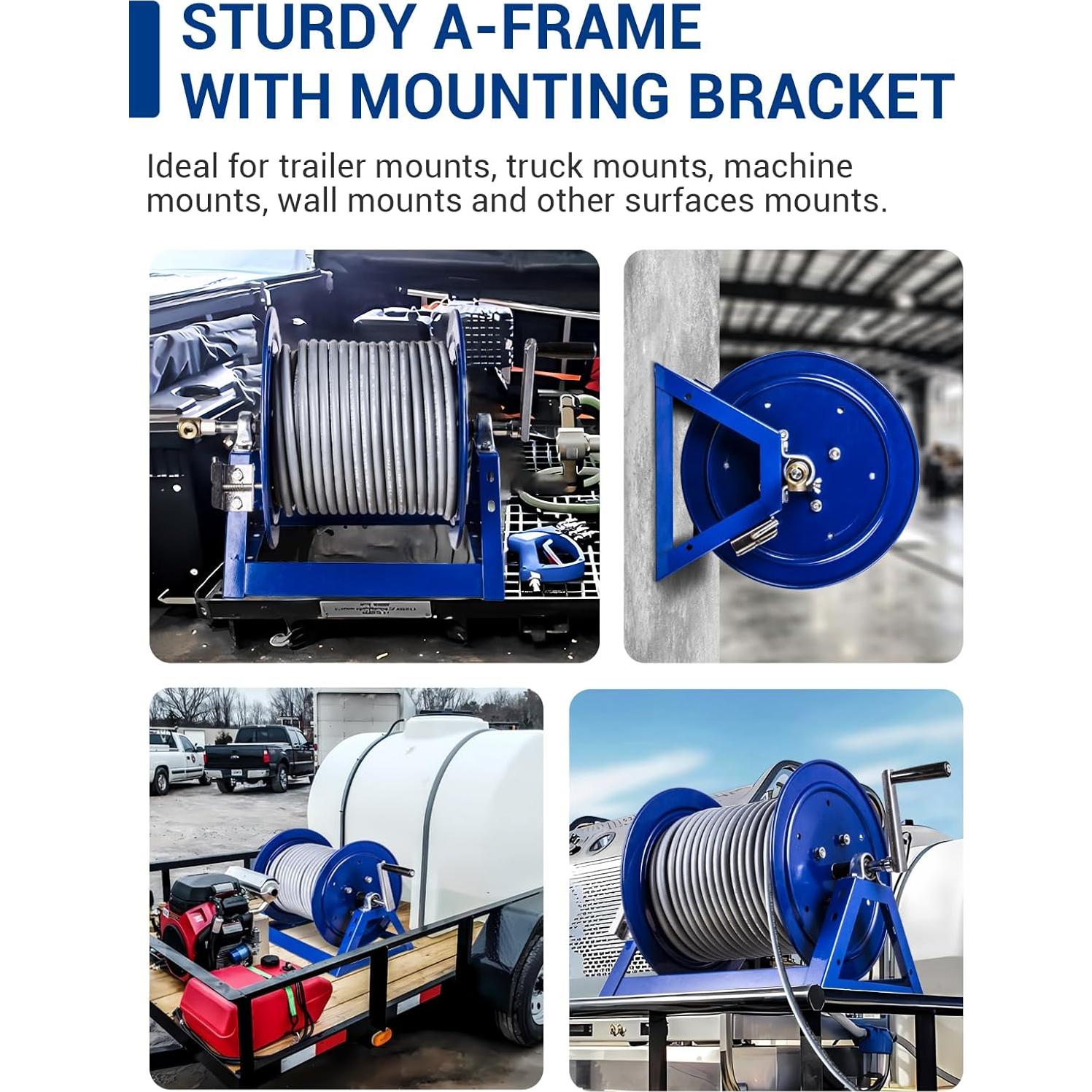 Carrete de Manguera Manual MEKOH 350ft Acero 5000PSI