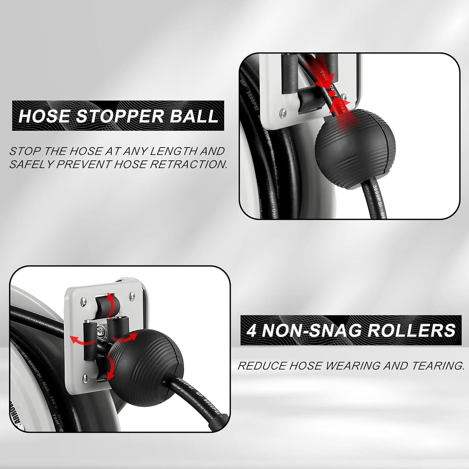 Carrete de Manguera de Presión Tool Daily 60FT Auto-Rebobinado