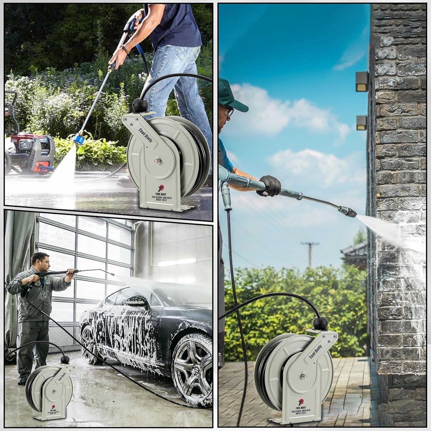 Carrete de Manguera de Presión Tool Daily 60FT Auto-Rebobinado