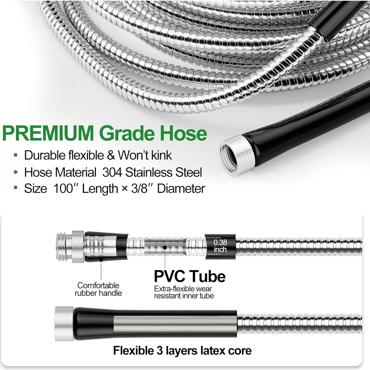 Carrete de Manguera de Jardín SPECILITE 30.48 m Metal Negro