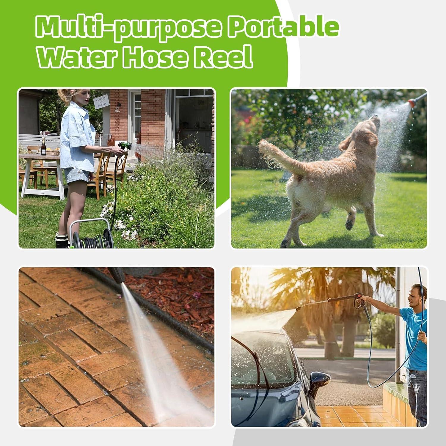 Carro de Carrete de Manguera YESTAR Verde 20-30 m Montaje en Pared